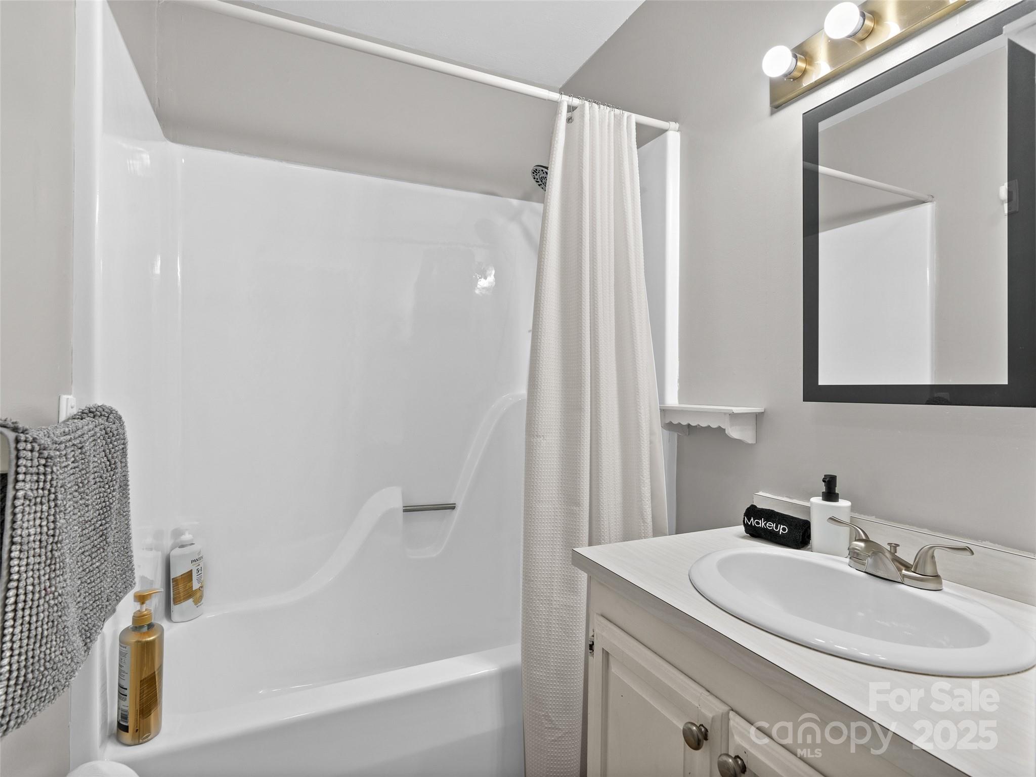 220 Deer Run Road Canton, NC 28716 - Photo 20 of 46 a bathroom with a sink a mirror and a bathtub