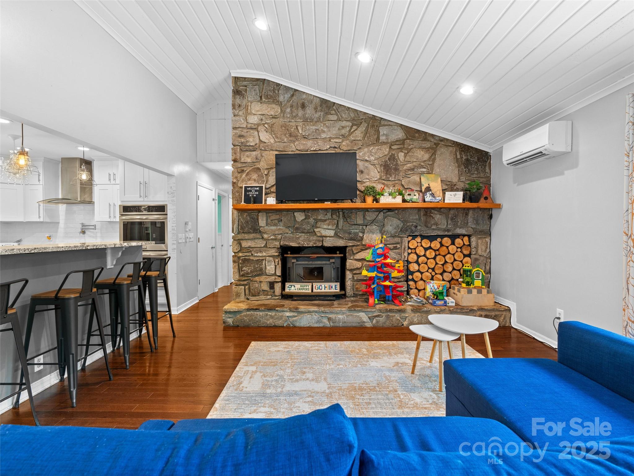 220 Deer Run Road Canton, NC 28716 - Photo 9 of 46 a living room with furniture fireplace and flat screen tv