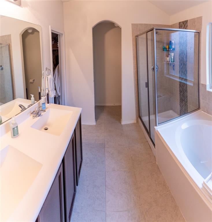 14525 Serrano Ridge Road Fort Worth, TX 76052 - Photo 7 of 12 Dual vanity with garden tub and walk-in shower