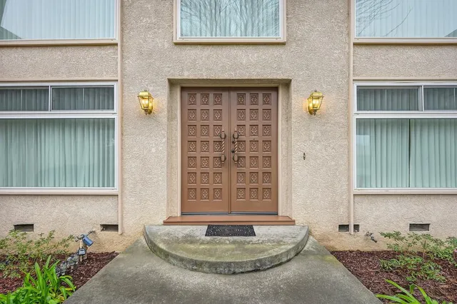 a view of a door of the house