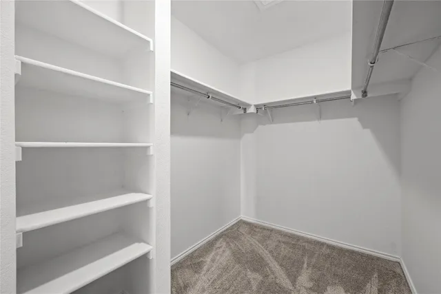 a view of an empty walk in closet