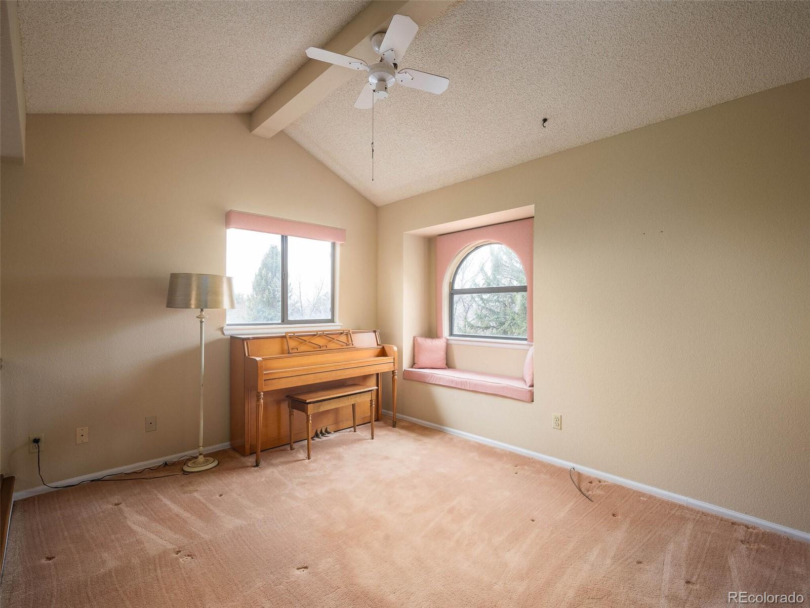 8634 Redstone Street Highlands Ranch, CO 80126 - Photo 18 of 25 an empty room with windows and ceiling fan