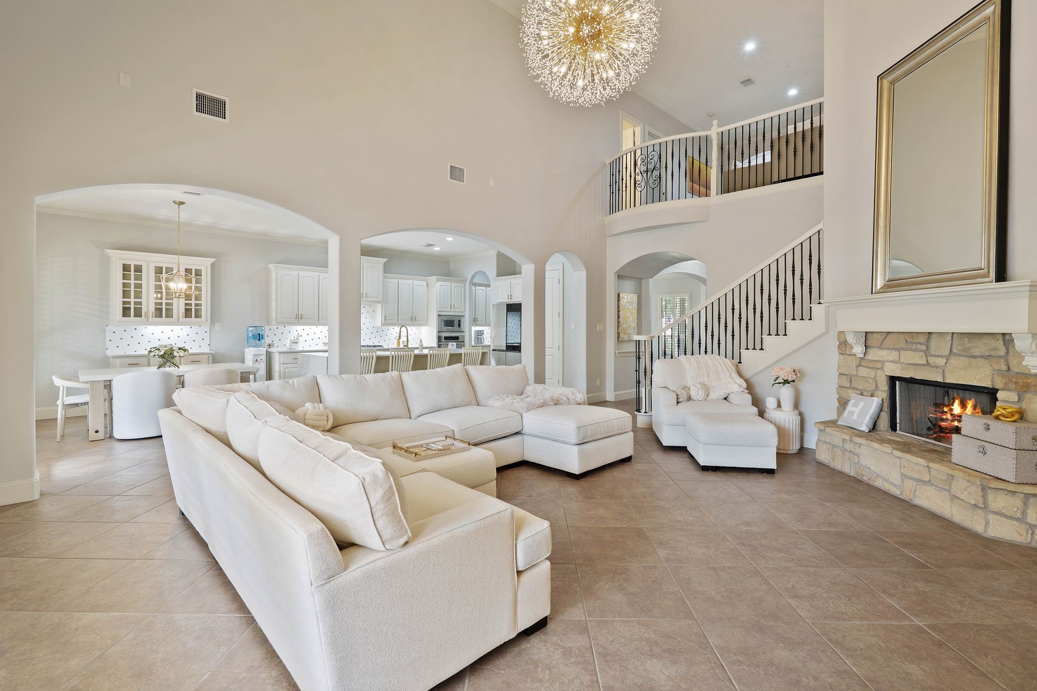 7603 Hogan Bridge Court Spring, TX 77389 - Photo 13 of 49 a living room with furniture and a fireplace