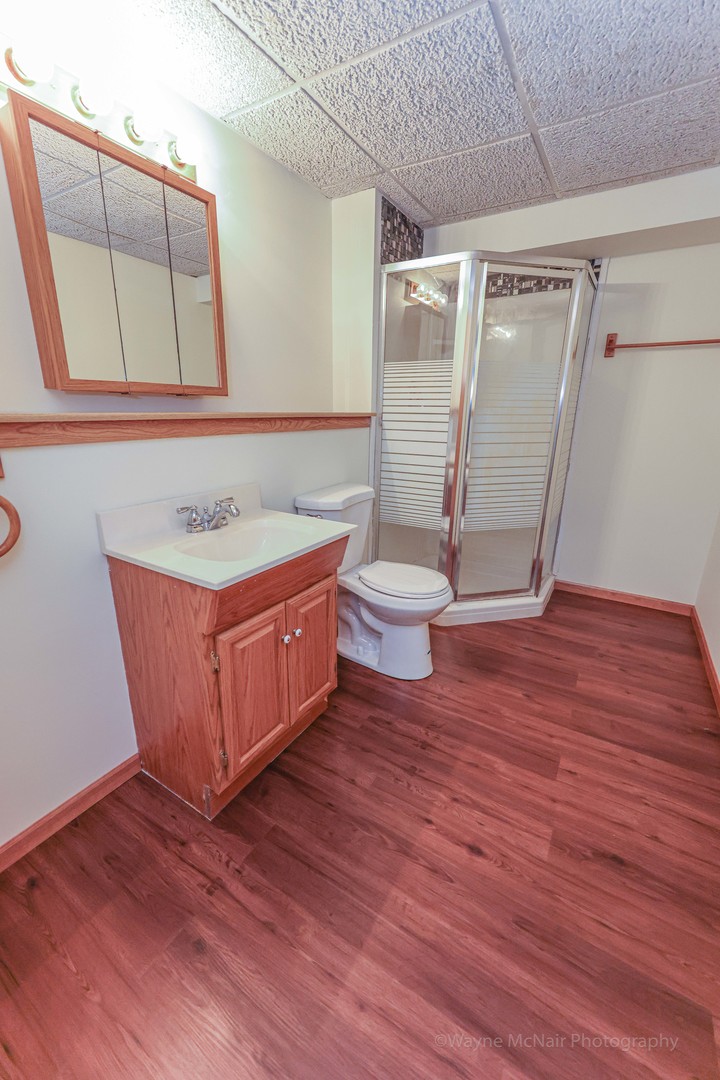206 1/2 Redbud Drive Joliet, IL 60433 - Photo 24 of 34 a bathroom with a sink mirror vanity and toilet