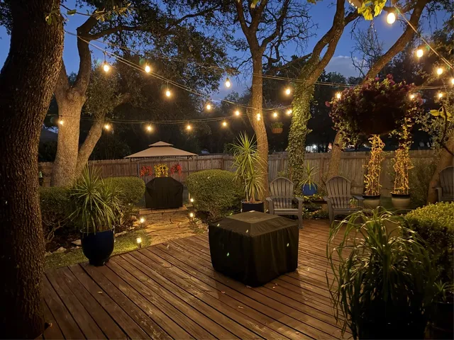 a view of a terrace with seating space