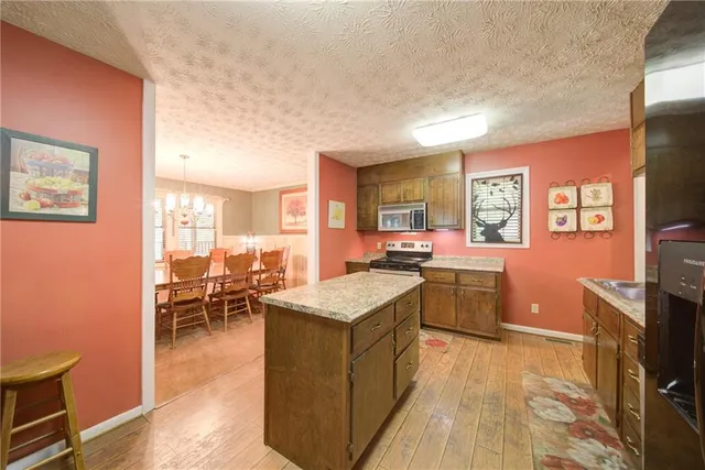 a kitchen with lots of counter top space