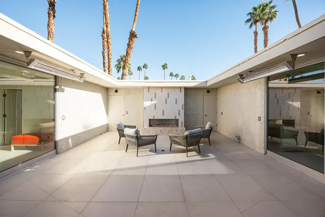 a outdoor space with furniture