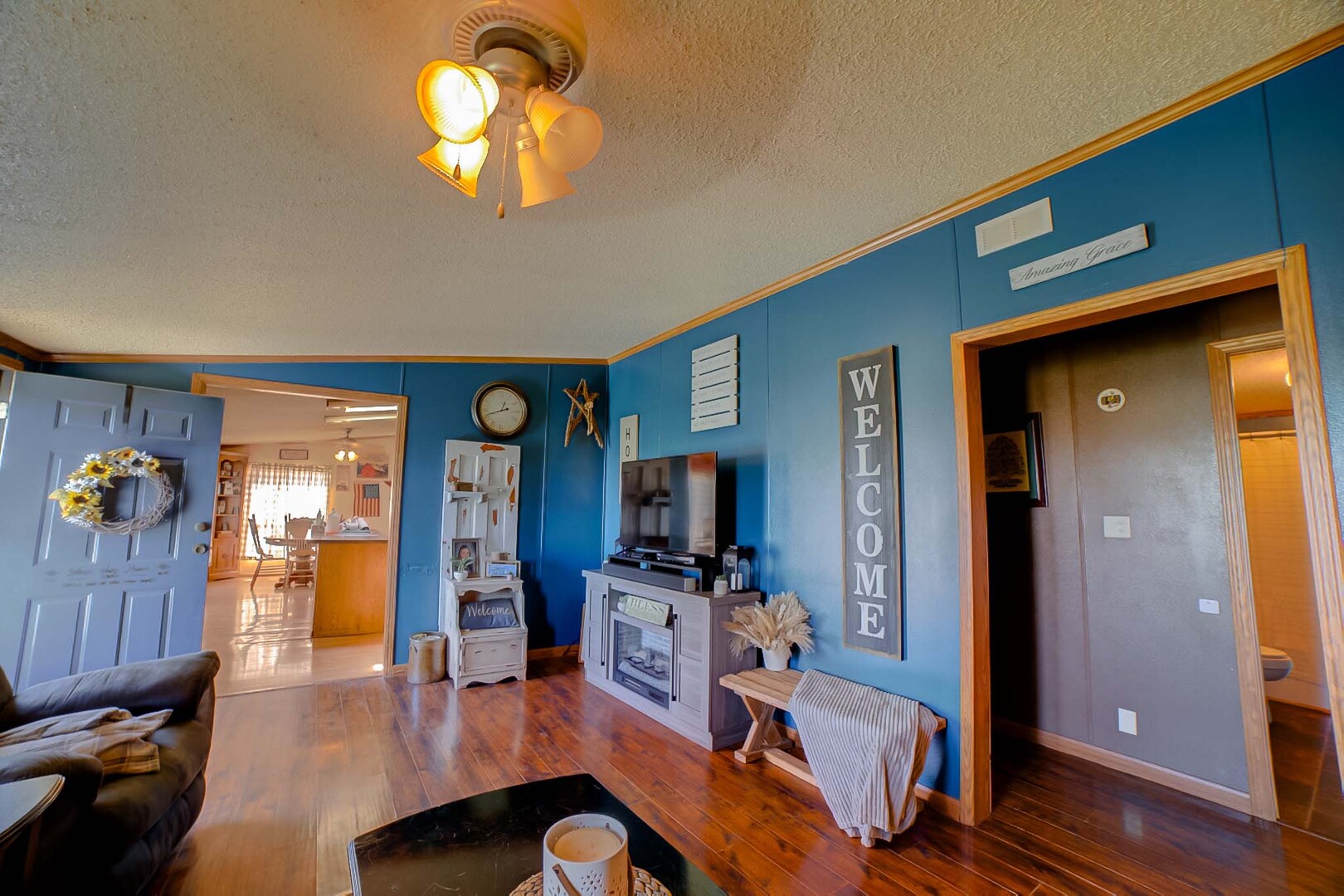28240 North 990 E Road Potomac, IL 61865 - Photo 12 of 23 a living room with furniture and a flat screen tv