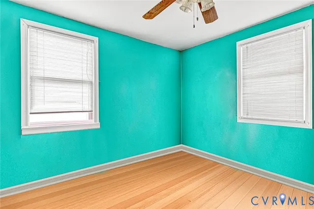 a view of a room that has a window in it