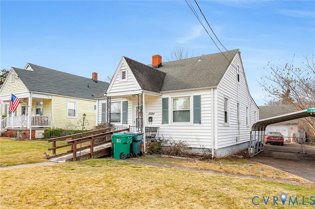a view of a house with a patio