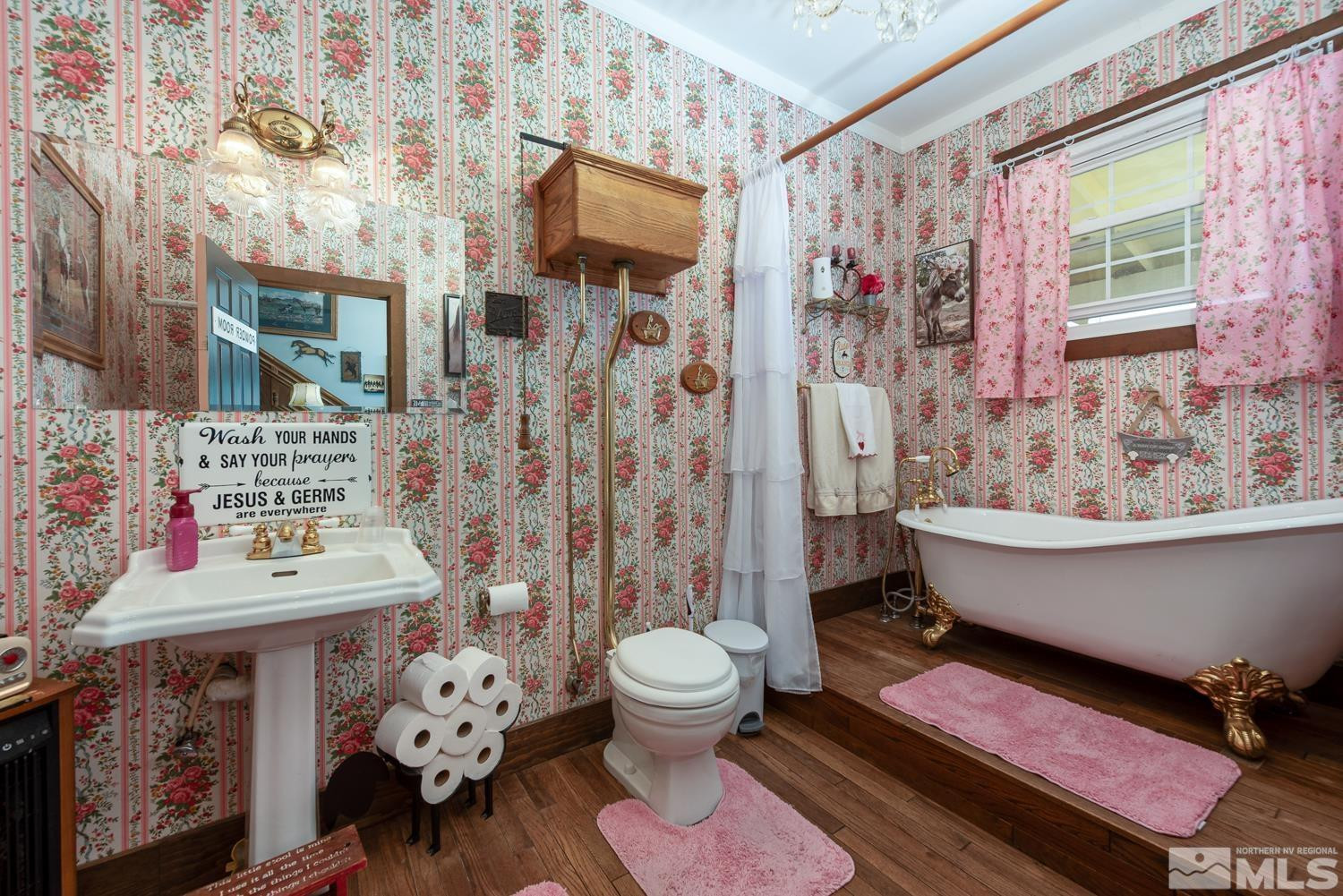 50 Miller Ridge Road Smith Valley, NV 89444 - Photo 44 of 51 a bathroom with a sink toilet mirror and shower