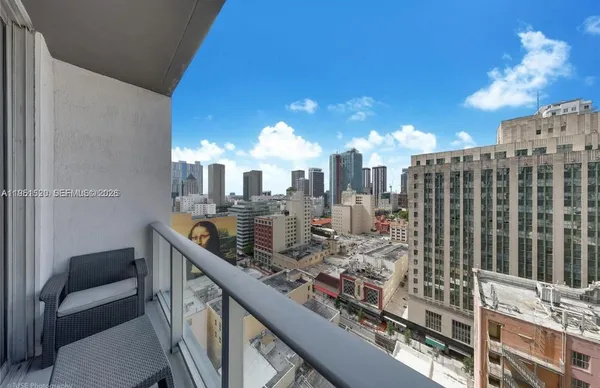 a city view from a balcony