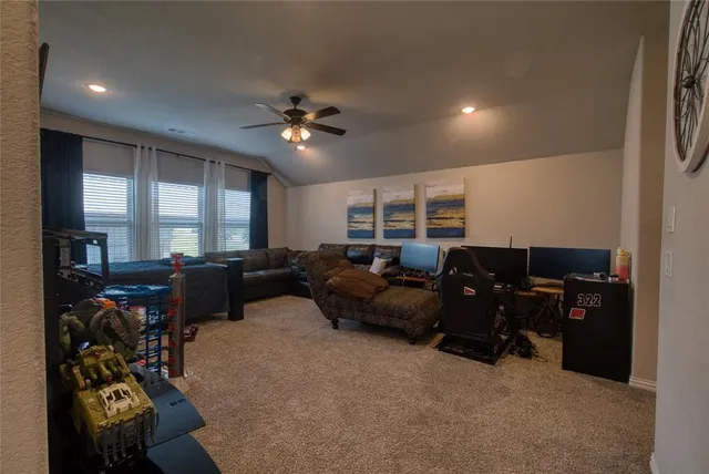 a living room with furniture