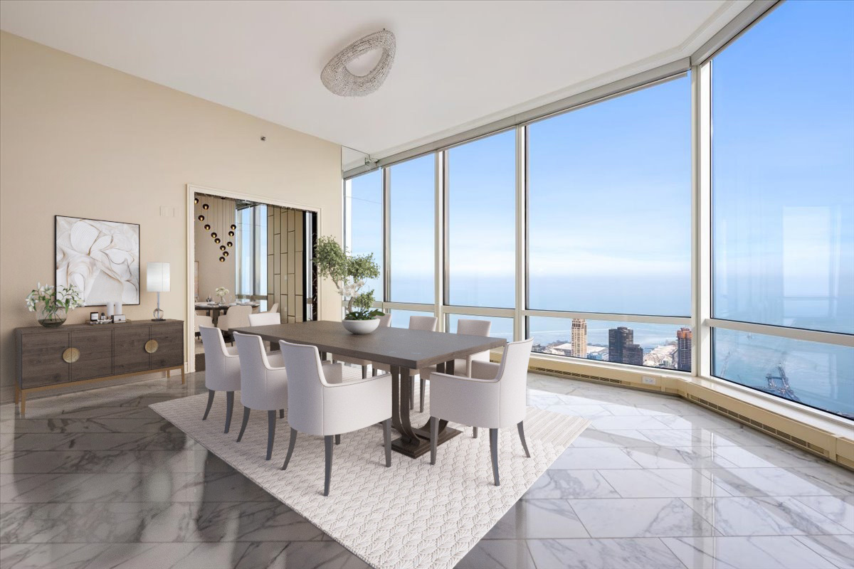 401 North Wabash Avenue, Unit 86D Chicago, IL 60611 - Photo 8 of 50 a dining room with furniture and wooden floor