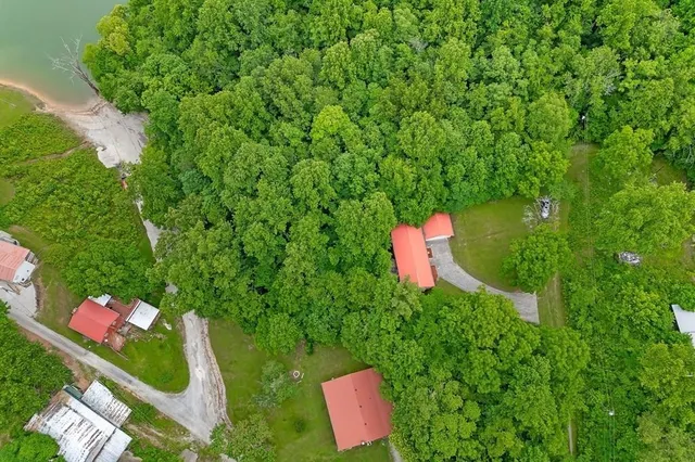 an aerial view of a house