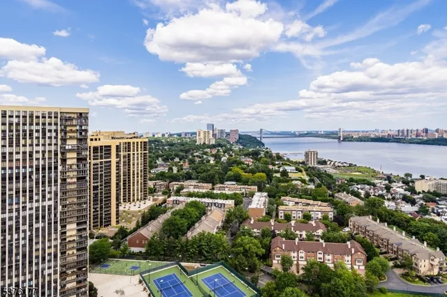 a city view with ocean view