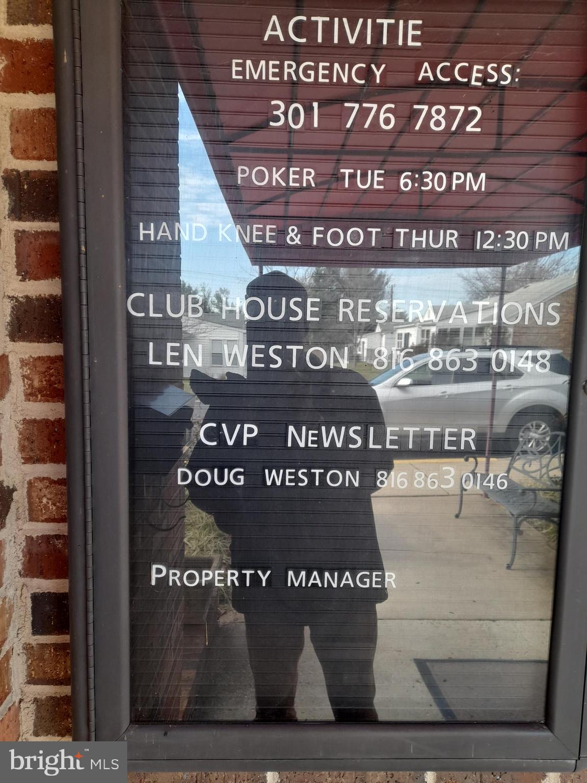 9260 Cherry Lane, Unit 34 Laurel, MD 20708 - Photo 16 of 19 Club House Bulletin.