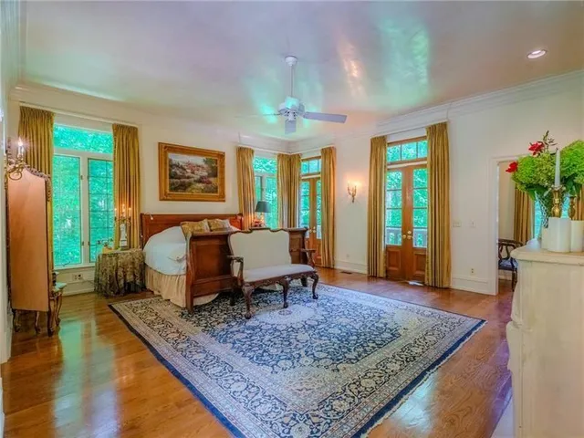 an aerial view of house with yard