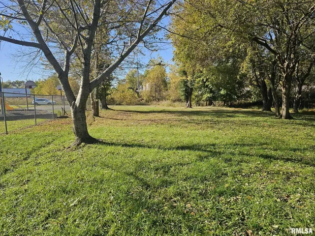 a view of outdoor space with trees all around