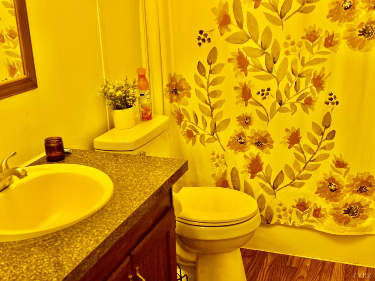 6223 Joppa Mill Road Moneta, VA 24121 - Photo 20 of 55 a bathroom with a granite countertop sink and a mirror