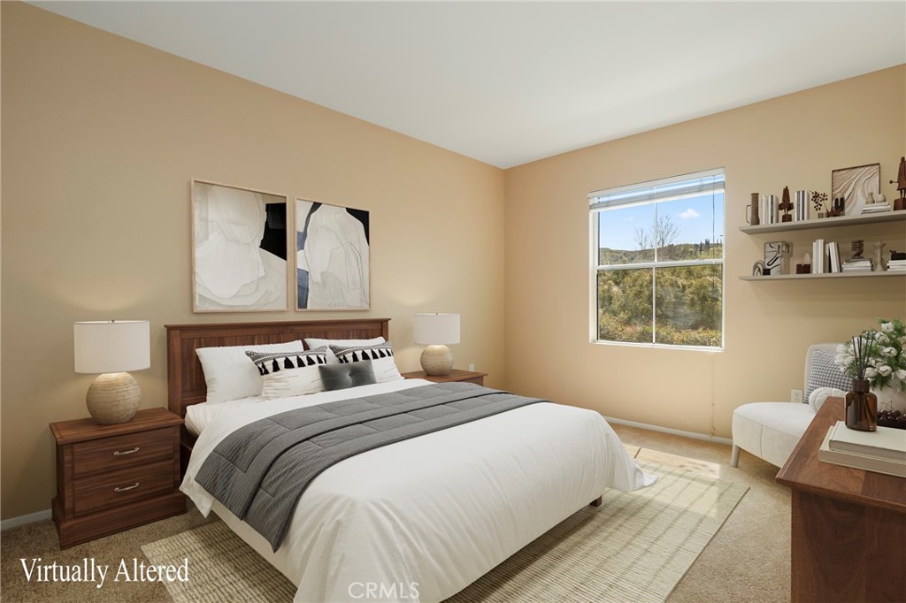 20000 Plum Canyon Road, Unit 1722 Saugus, CA 91350 - Photo 11 of 30 a bedroom with a bed and a lamp with the dresser