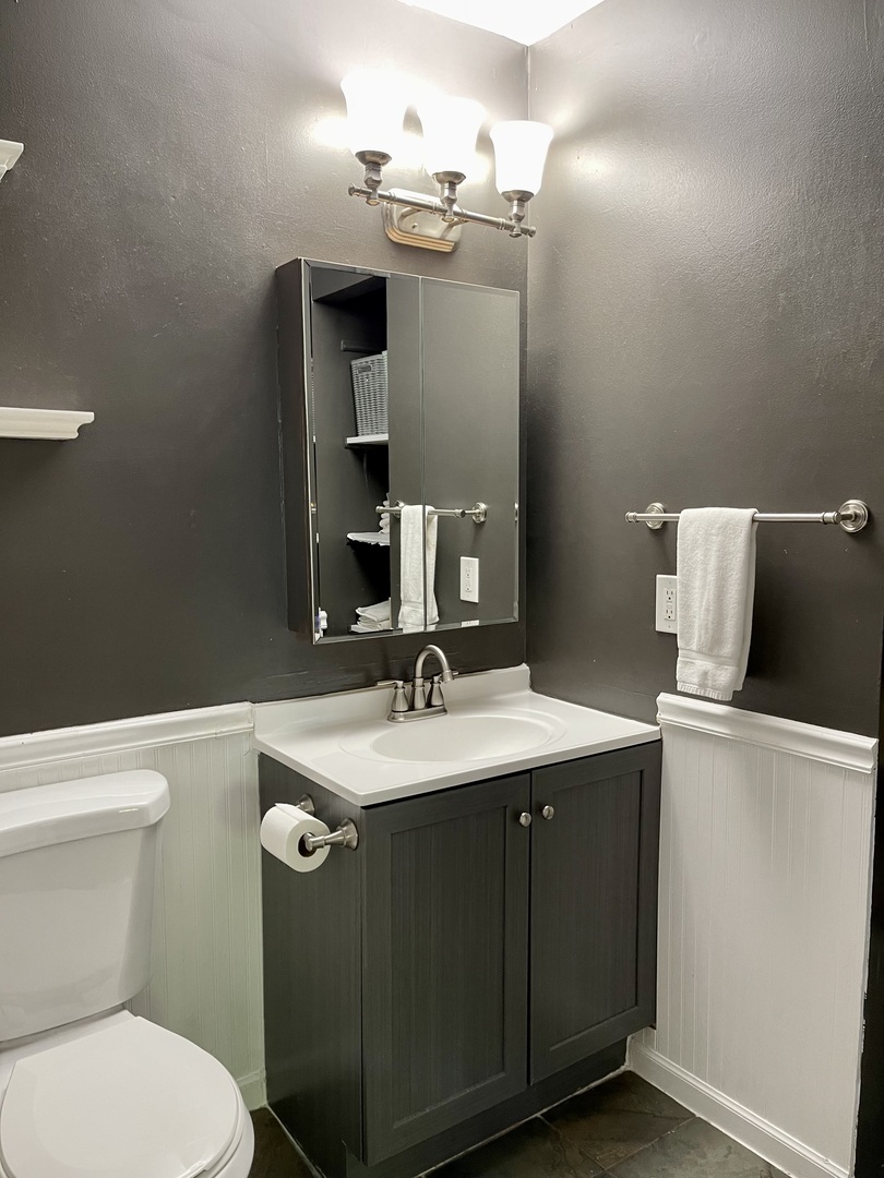 63 Stratford Road Montgomery, IL 60538 - Photo 12 of 24 a bathroom with a granite countertop toilet sink and mirror