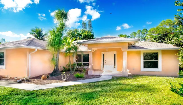 a view of a house with a backyard and a tree