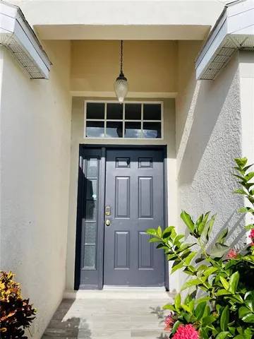 a view of a entryway door of the house