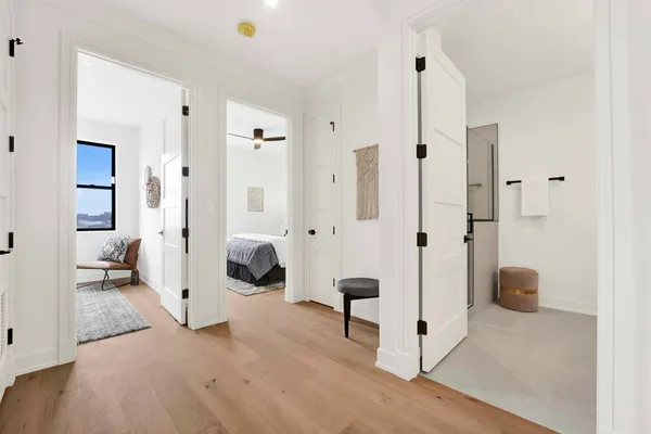 a view of a bathroom with a shower