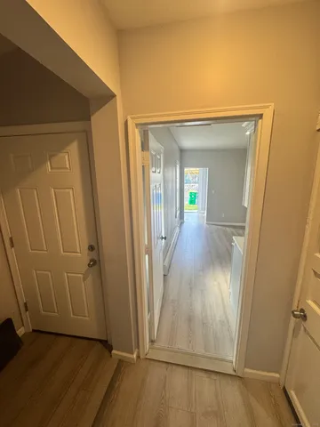 an entryway with a door