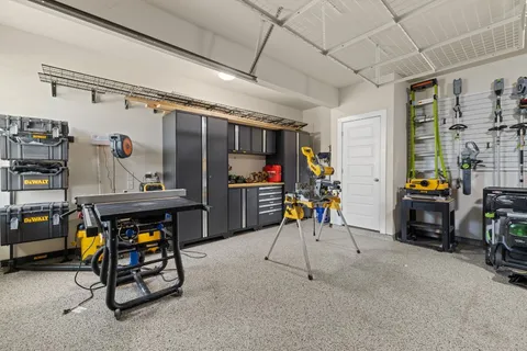 a view of game room with gym equipment
