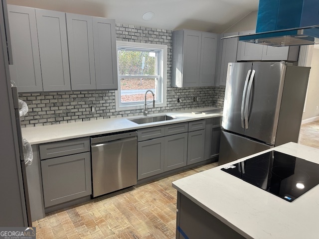 110 Fannin Road Griffin, GA 30223 - Photo 17 of 34 a kitchen with stainless steel appliances a sink a stove a refrigerator and cabinets