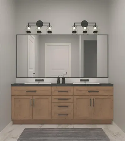 a bathroom with a shower and a sink