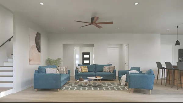 a kitchen with stainless steel appliances granite countertop a stove and a refrigerator