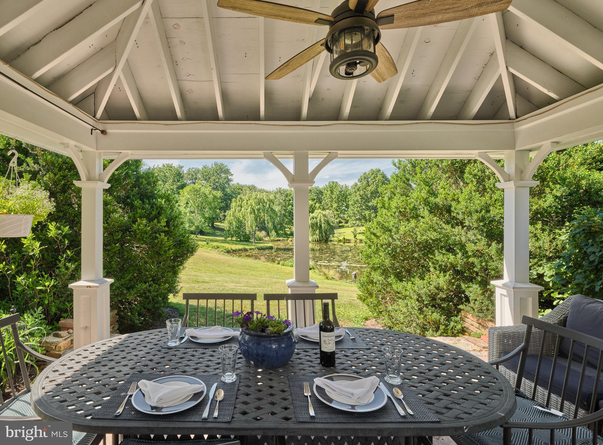 941 Mt Eyre Road Washington Crossing, PA 18977 - Photo 51 of 67 Outdoor Dining Area overlooking Pond