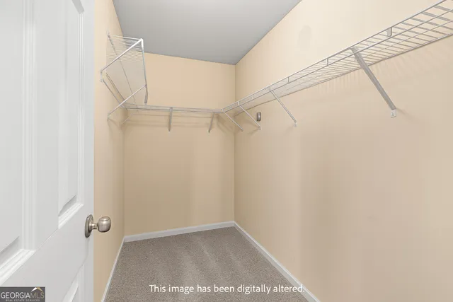 a view of small space with racks on the wall