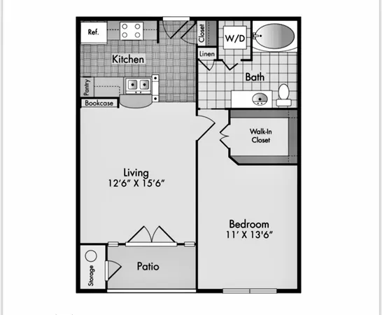 a picture of a bench in a building