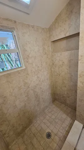 a bathroom with a shower