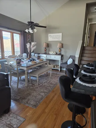 a room with a bed and cabinets