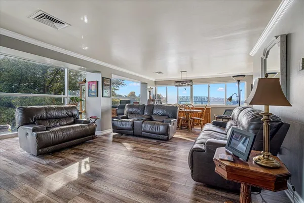 a living room with furniture