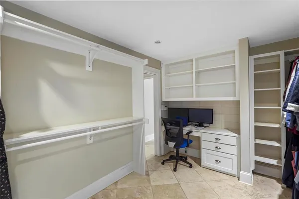 a view of room with cabinets