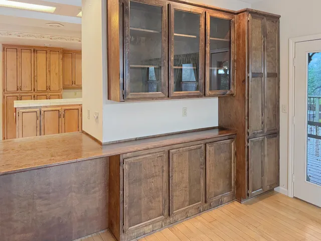 a view of a kitchen with a sink