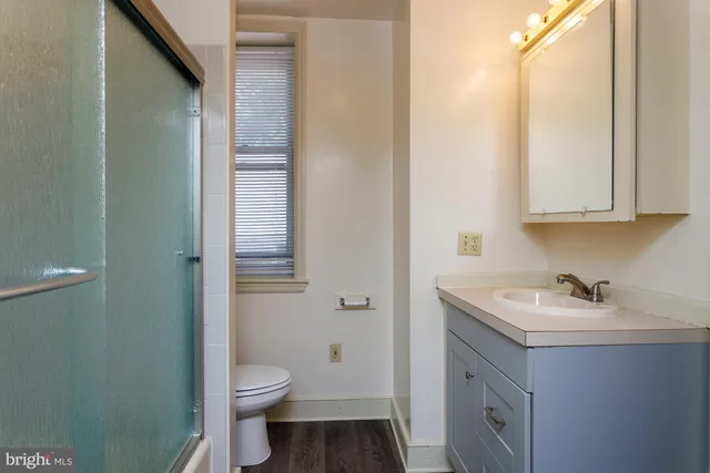 a bathroom with a sink toilet and vanity