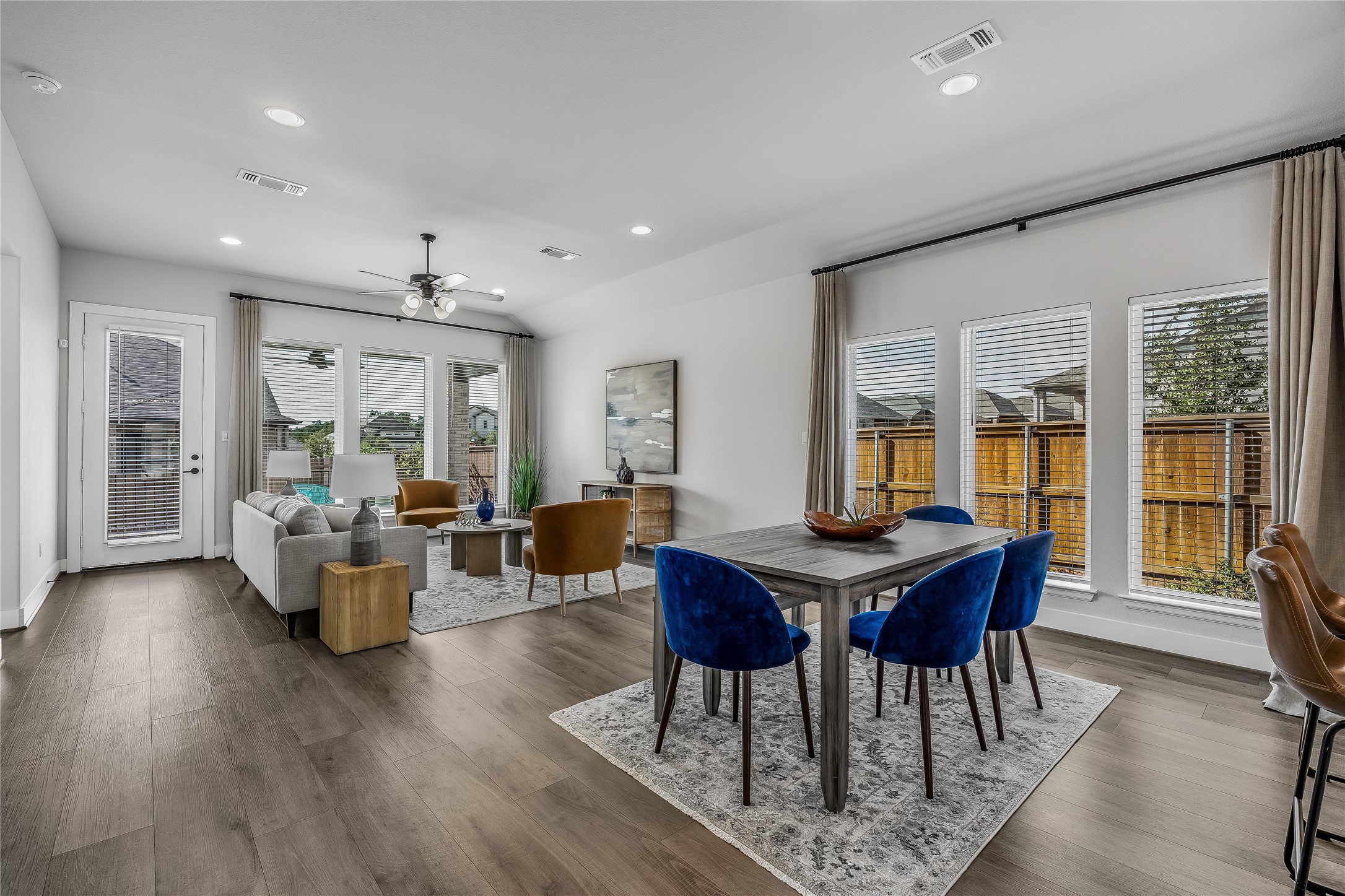200 Grn Knl Lane Georgetown, TX 78628 - Photo 11 of 32 a view of a dining room with furniture window and wooden floor