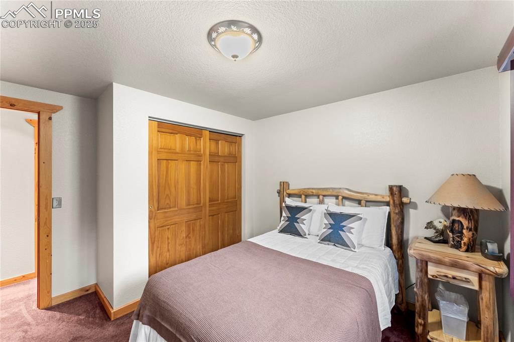 8025 Topeka Avenue Cascade, CO 80809 - Photo 30 of 42 a bedroom with a bed and a cabinets