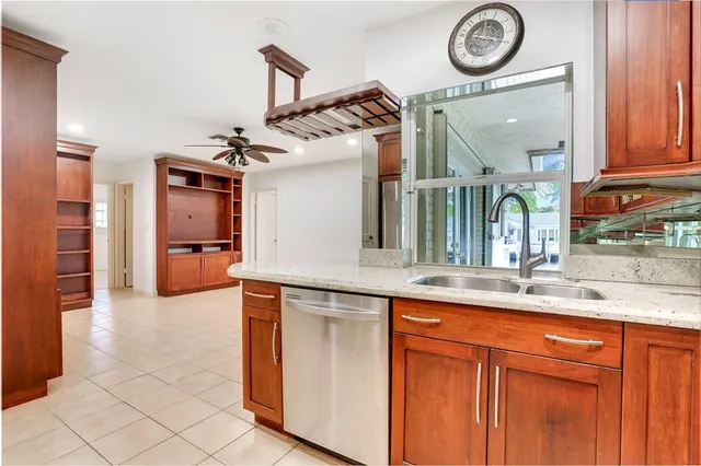 a view of a kitchen and utility room