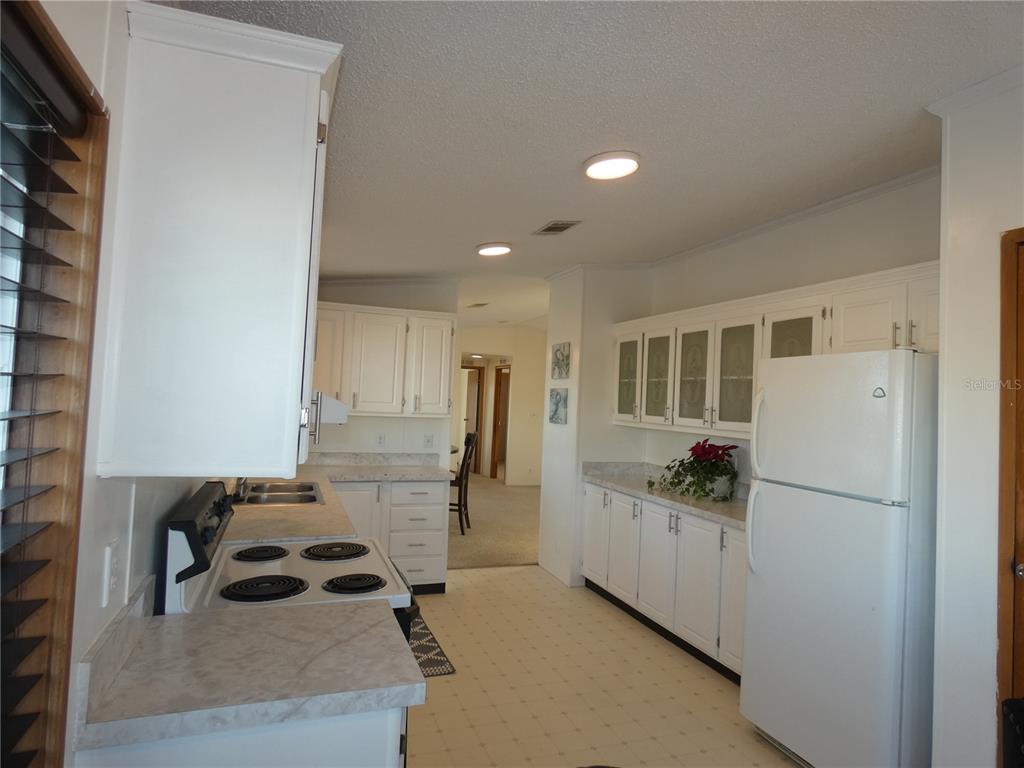 6814 Gull Lane Hudson, FL 34667 - Photo 24 of 51 a kitchen with refrigerator and cabinets