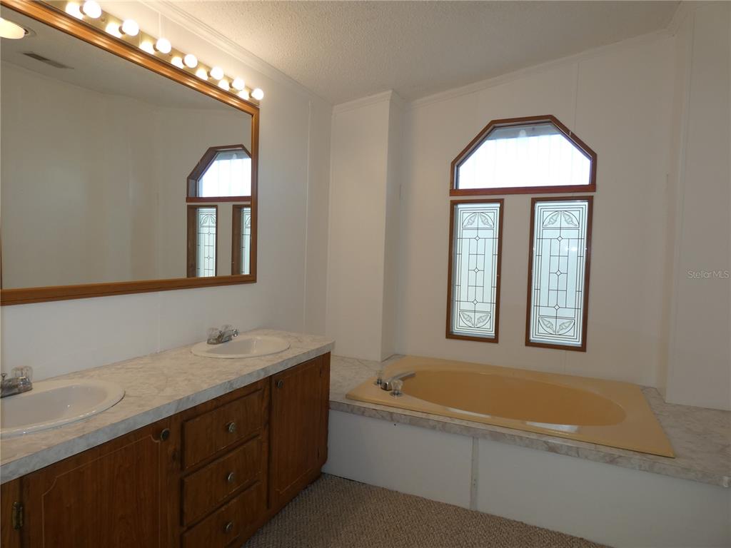 6814 Gull Lane Hudson, FL 34667 - Photo 36 of 51 a bathroom with a tub a sink and mirror