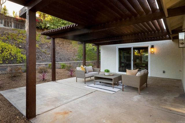 a building outdoor space with seating