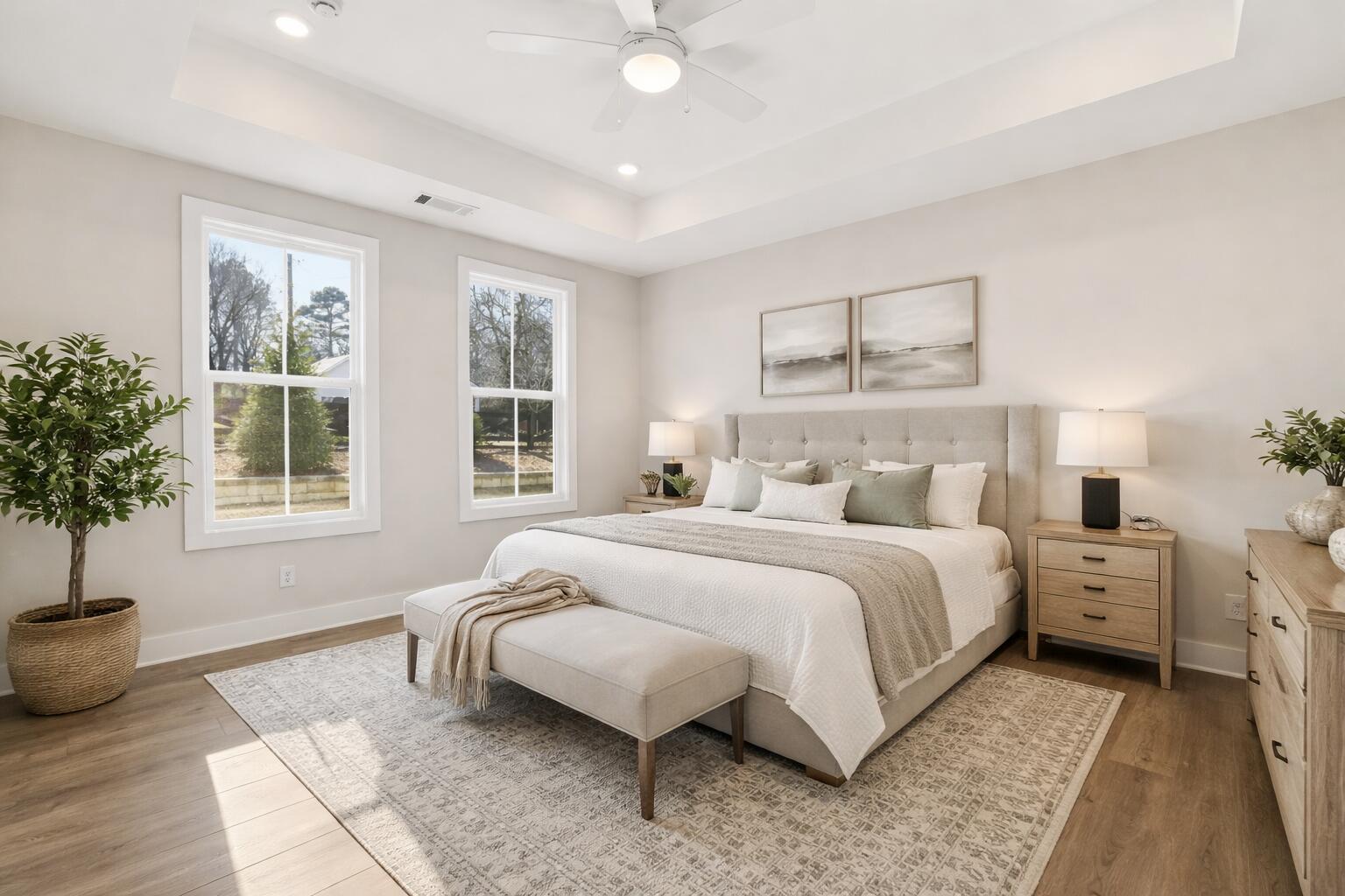 2544 Butlers Green Circle, Unit 4 Chattanooga, TN 37421 - Photo 12 of 22 Owners bedroom with neutral tones
